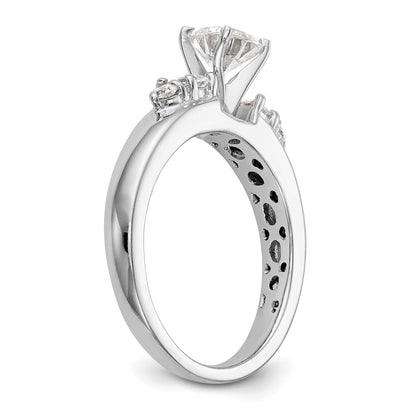 14K White Gold Diamond Peg Set Engagement Ring