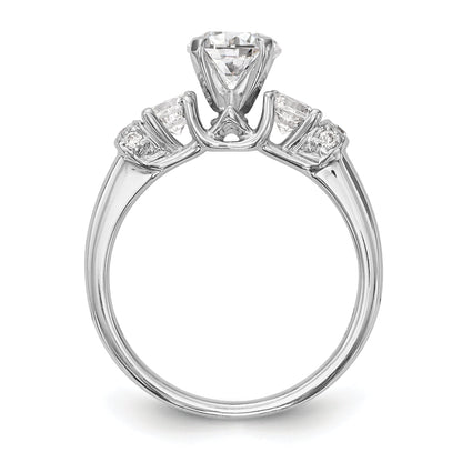 14K White Gold Diamond Peg Set Engagement Ring