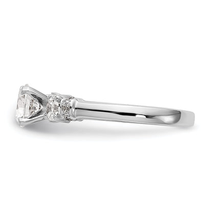 14K White Gold Diamond Peg Set Engagement Ring