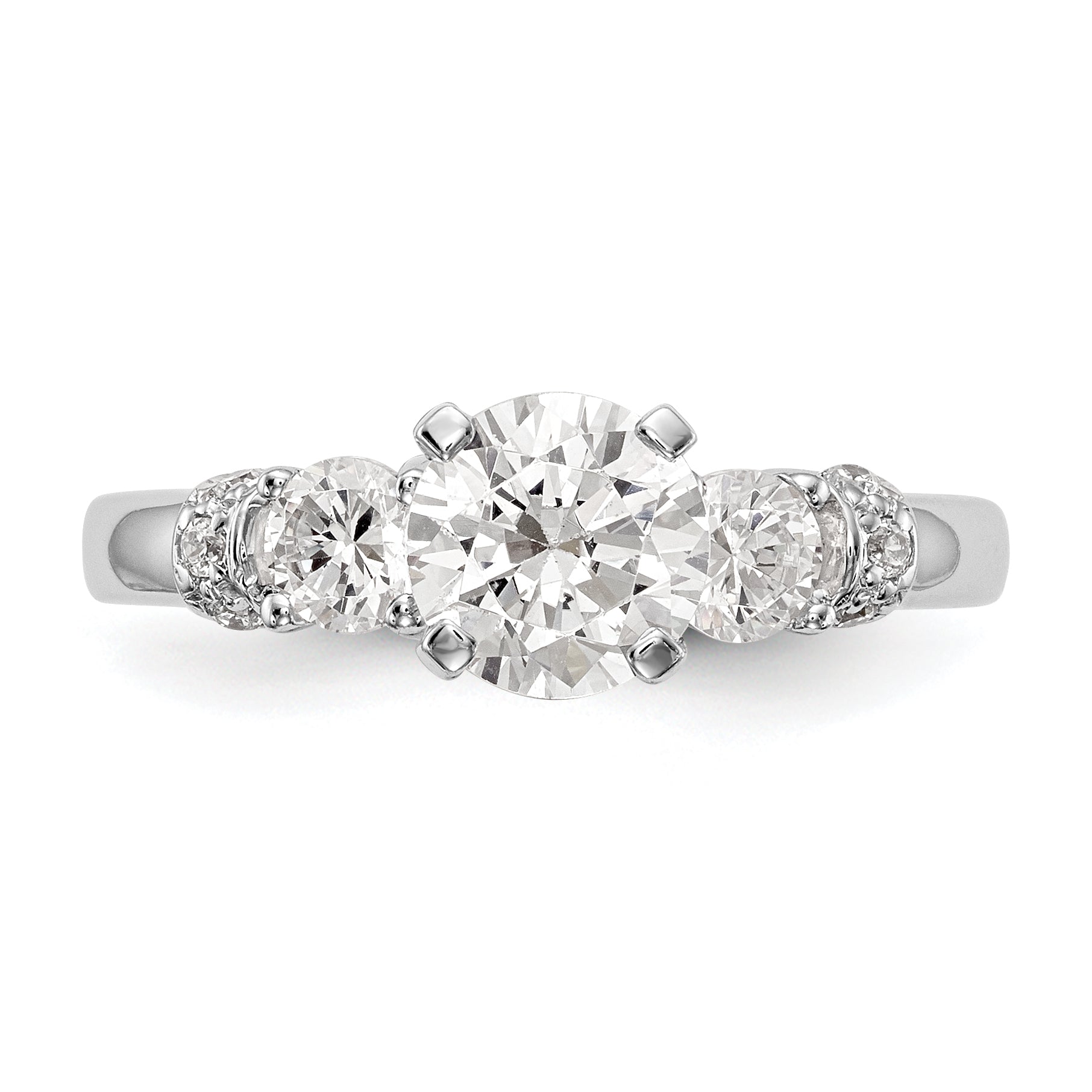 14K White Gold Diamond Peg Set Engagement Ring