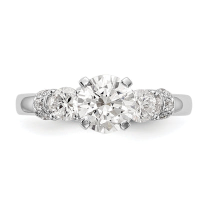 14K White Gold Diamond Peg Set Engagement Ring