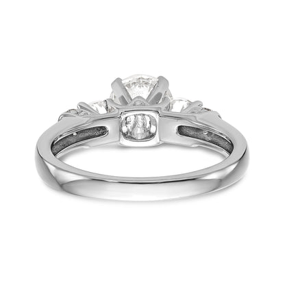 14K White Gold Diamond Peg Set Engagement Ring