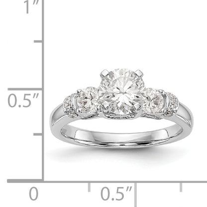 14K White Gold Diamond Peg Set Engagement Ring