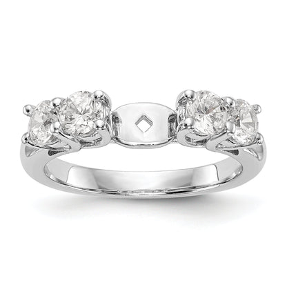14K White Gold Diamond Peg Set Engagement Ring
