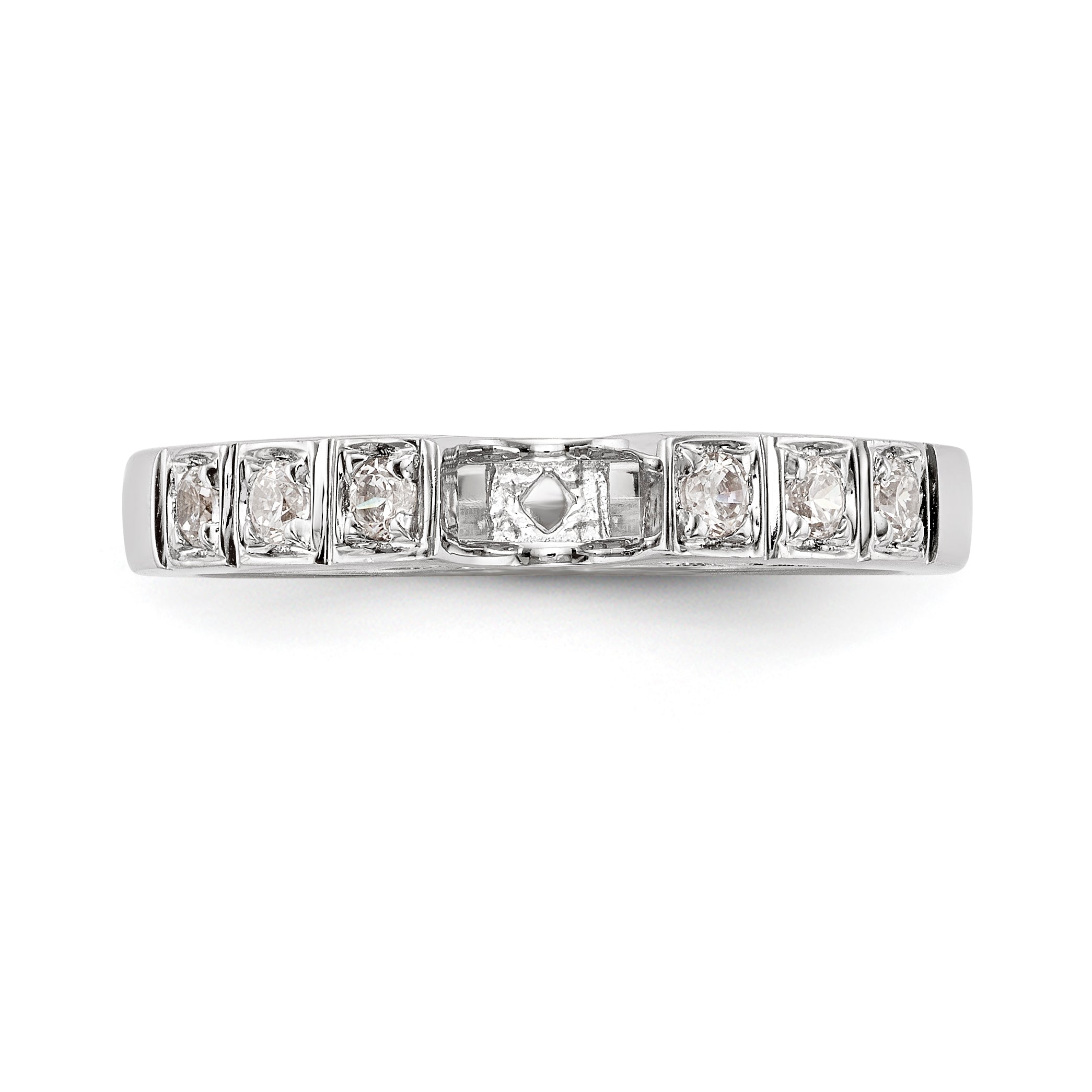 14K White Gold Diamond Peg Set Engagement Ring