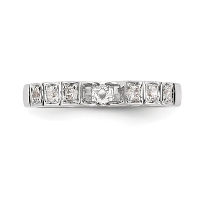 14K White Gold Diamond Peg Set Engagement Ring