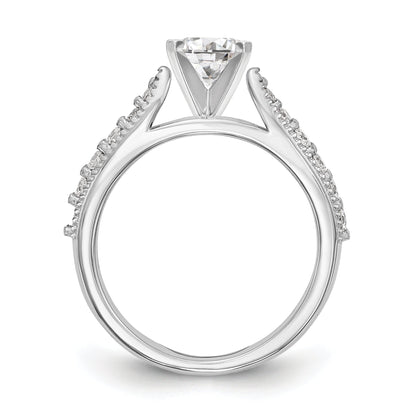 14K White Gold Diamond Peg Set Engagement Ring