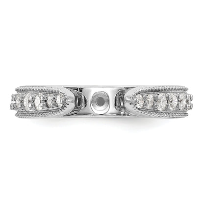 14K White Gold Diamond Peg Set Engagement Ring