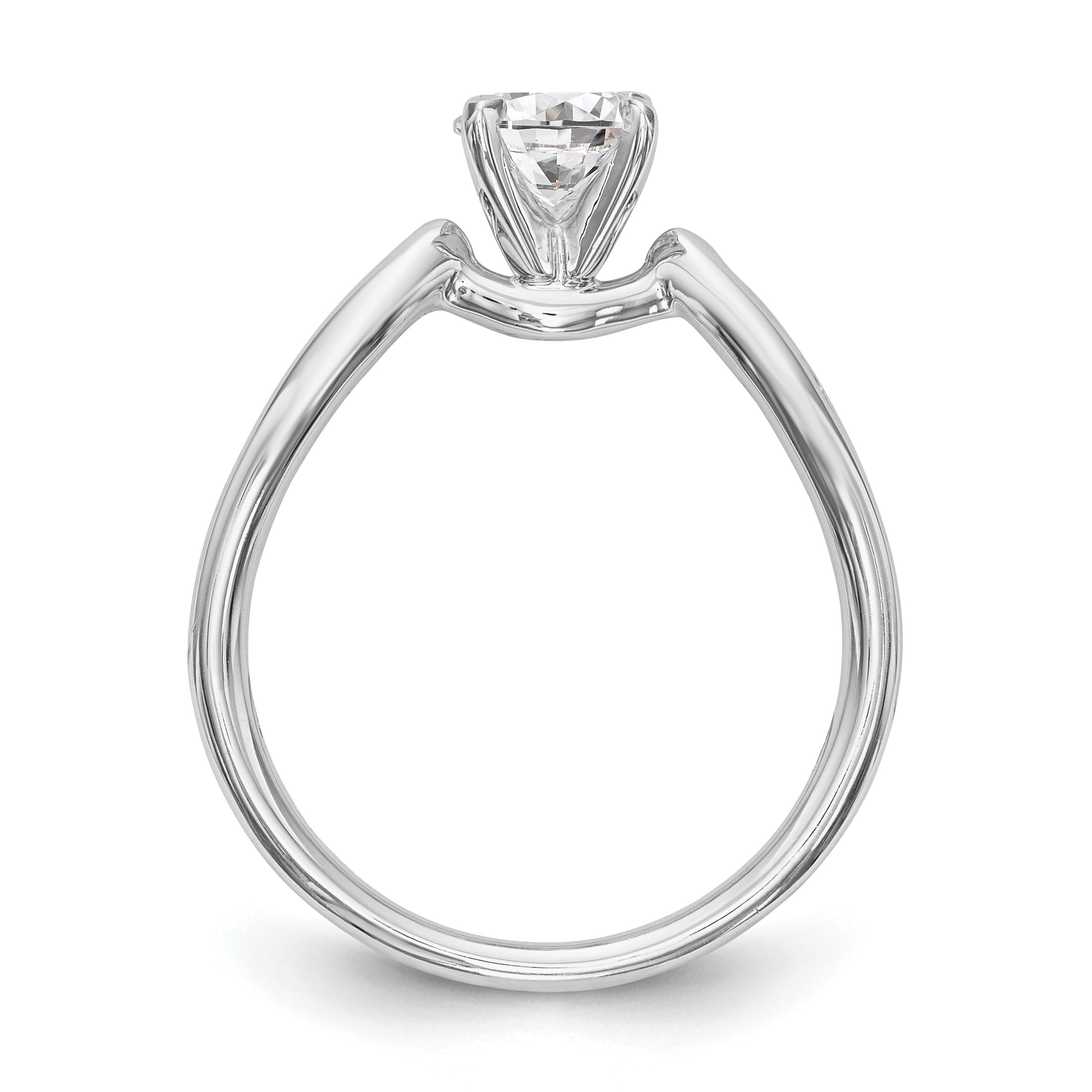 14K White Gold Diamond Peg Set Engagement Ring