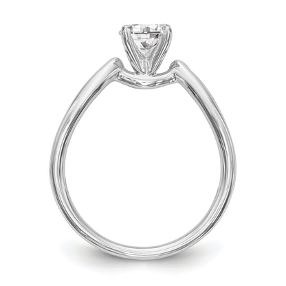 14K White Gold Diamond Peg Set Engagement Ring