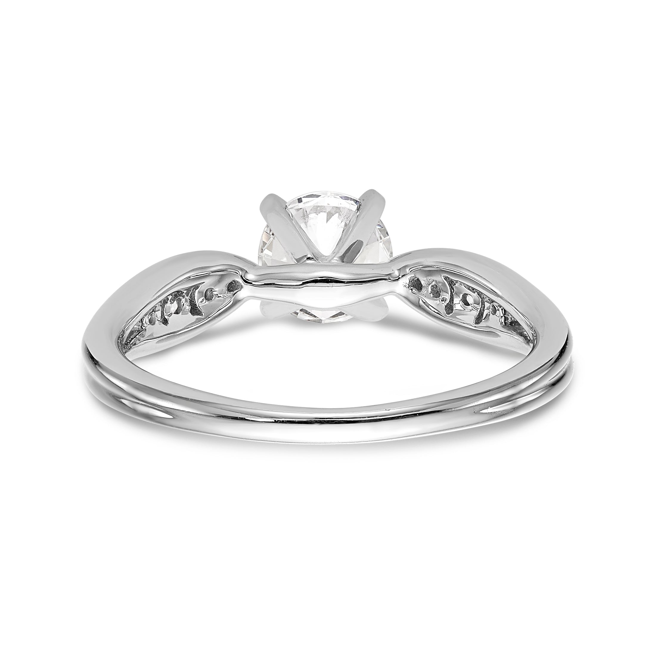14K White Gold Diamond Peg Set Engagement Ring