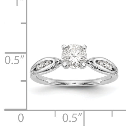 14K White Gold Diamond Peg Set Engagement Ring