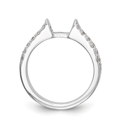 14K White Gold Diamond Peg Set Engagement Ring