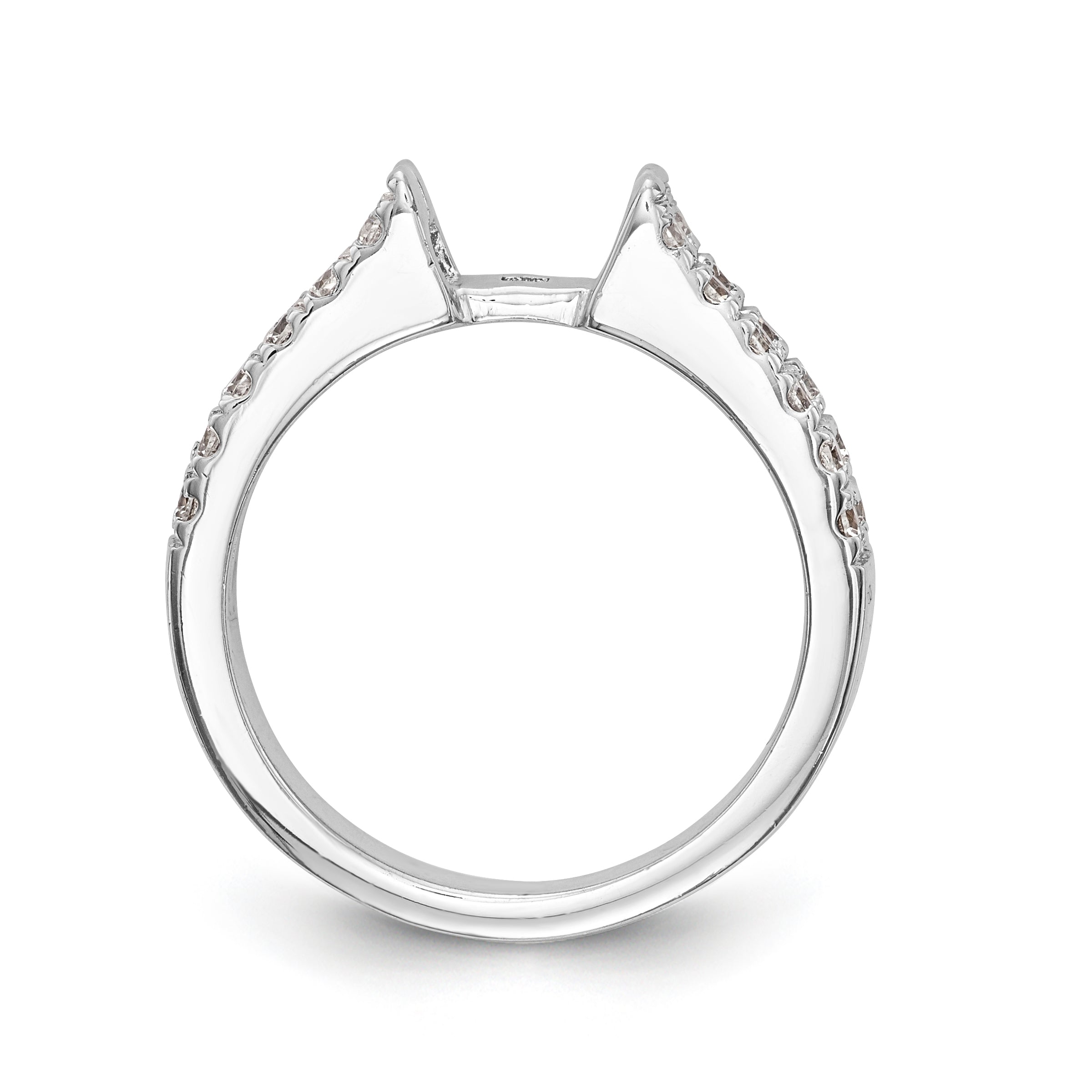 14K White Gold Diamond Peg Set Engagement Ring