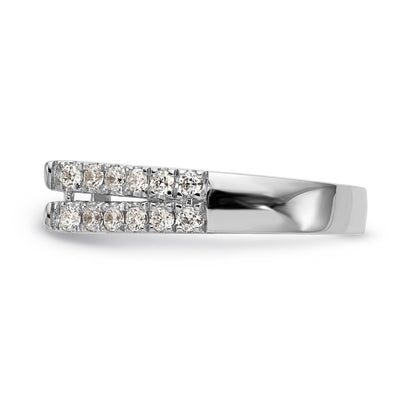 14K White Gold Diamond Peg Set Engagement Ring
