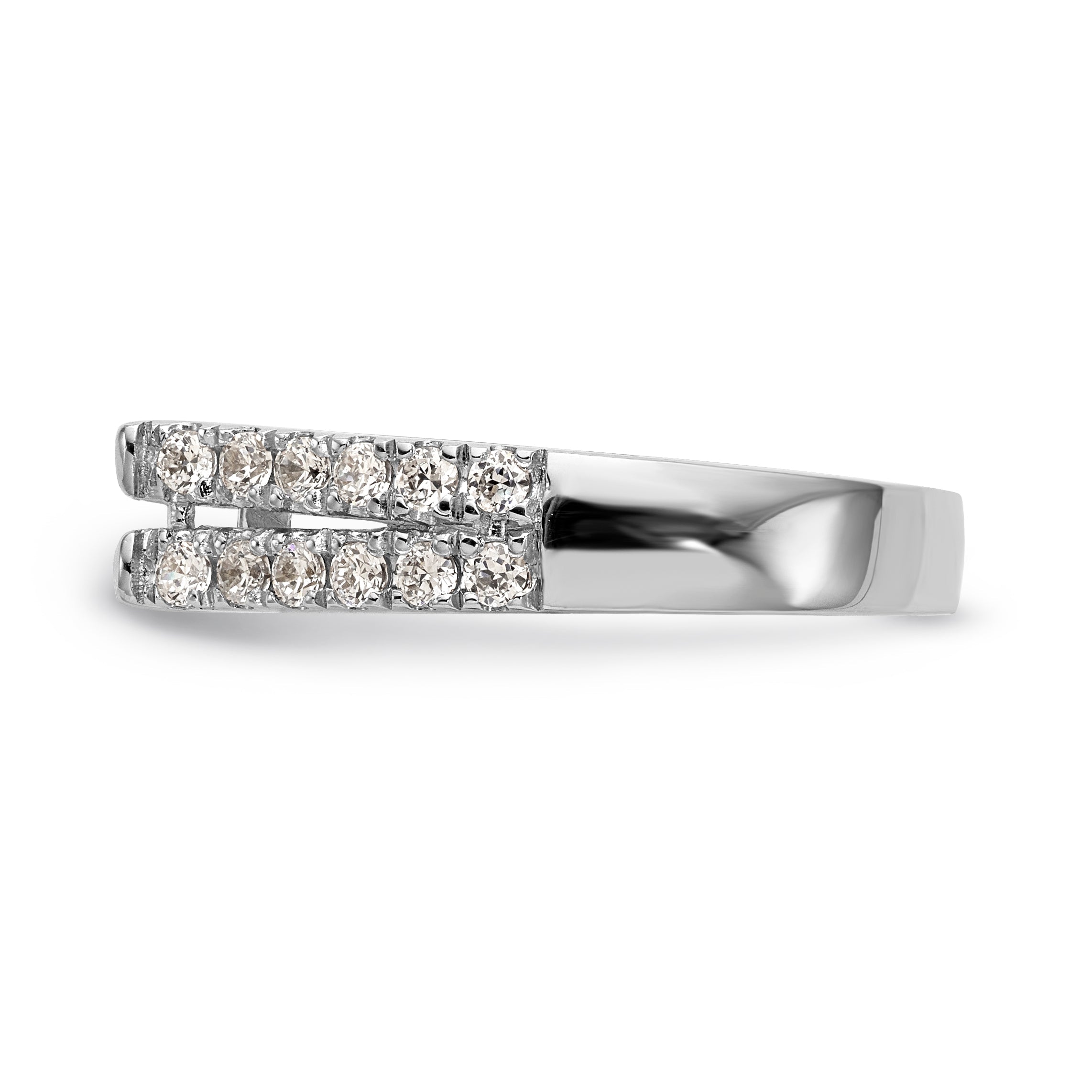 14K White Gold Diamond Peg Set Engagement Ring