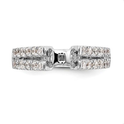 14K White Gold Diamond Peg Set Engagement Ring