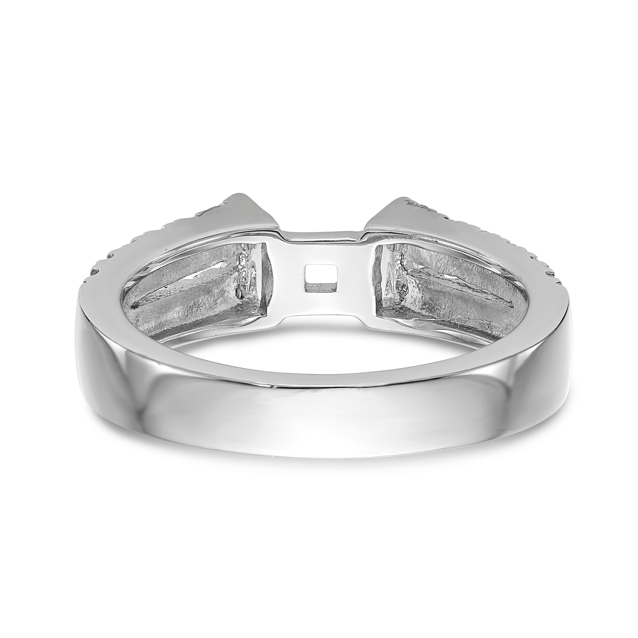 14K White Gold Diamond Peg Set Engagement Ring