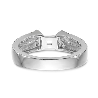 14K White Gold Diamond Peg Set Engagement Ring