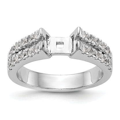 14K White Gold Diamond Peg Set Engagement Ring
