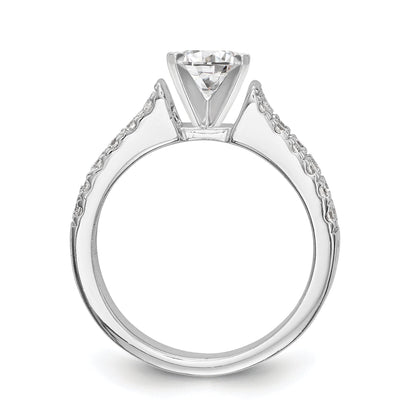 14K White Gold Diamond Peg Set Engagement Ring