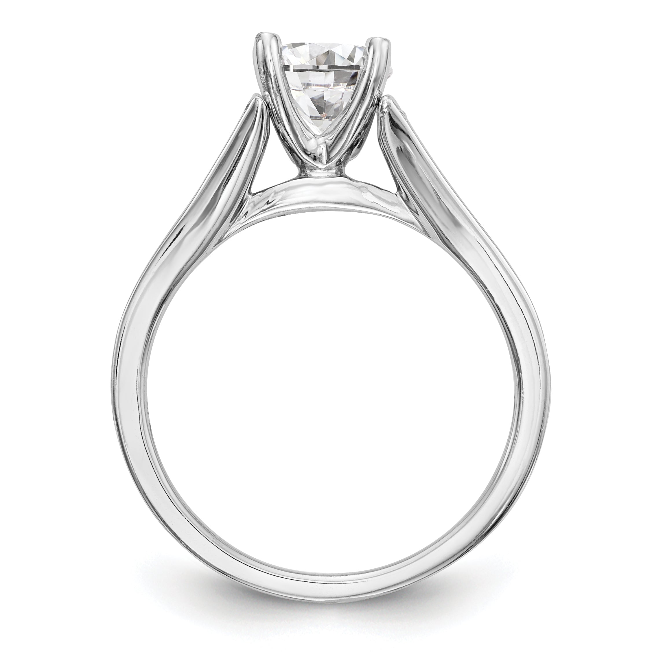 14K White Gold Diamond Peg Set Engagement Ring