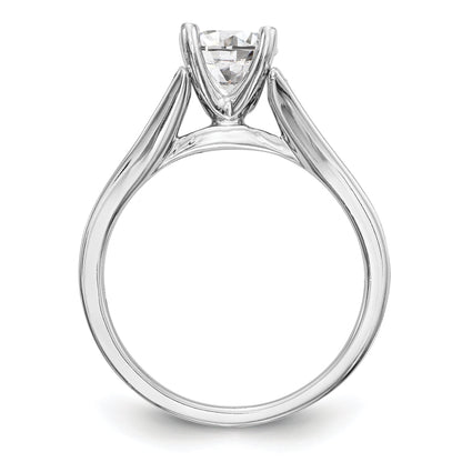 14K White Gold Diamond Peg Set Engagement Ring