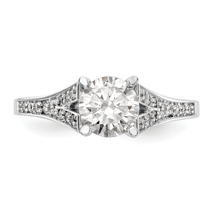 14K White Gold Diamond Peg Set Engagement Ring