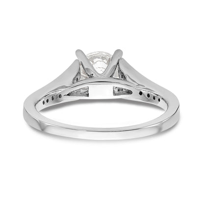 14K White Gold Diamond Peg Set Engagement Ring