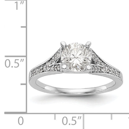 14K White Gold Diamond Peg Set Engagement Ring