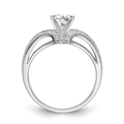 14K White Gold Diamond Peg Set Engagement Ring