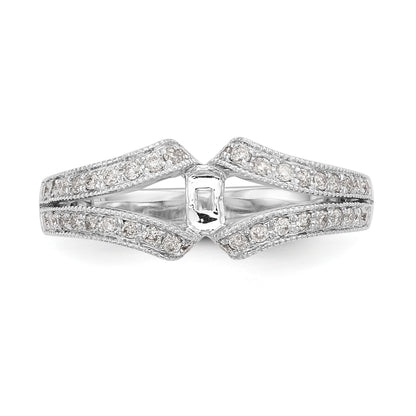 14K White Gold Diamond Peg Set Engagement Ring