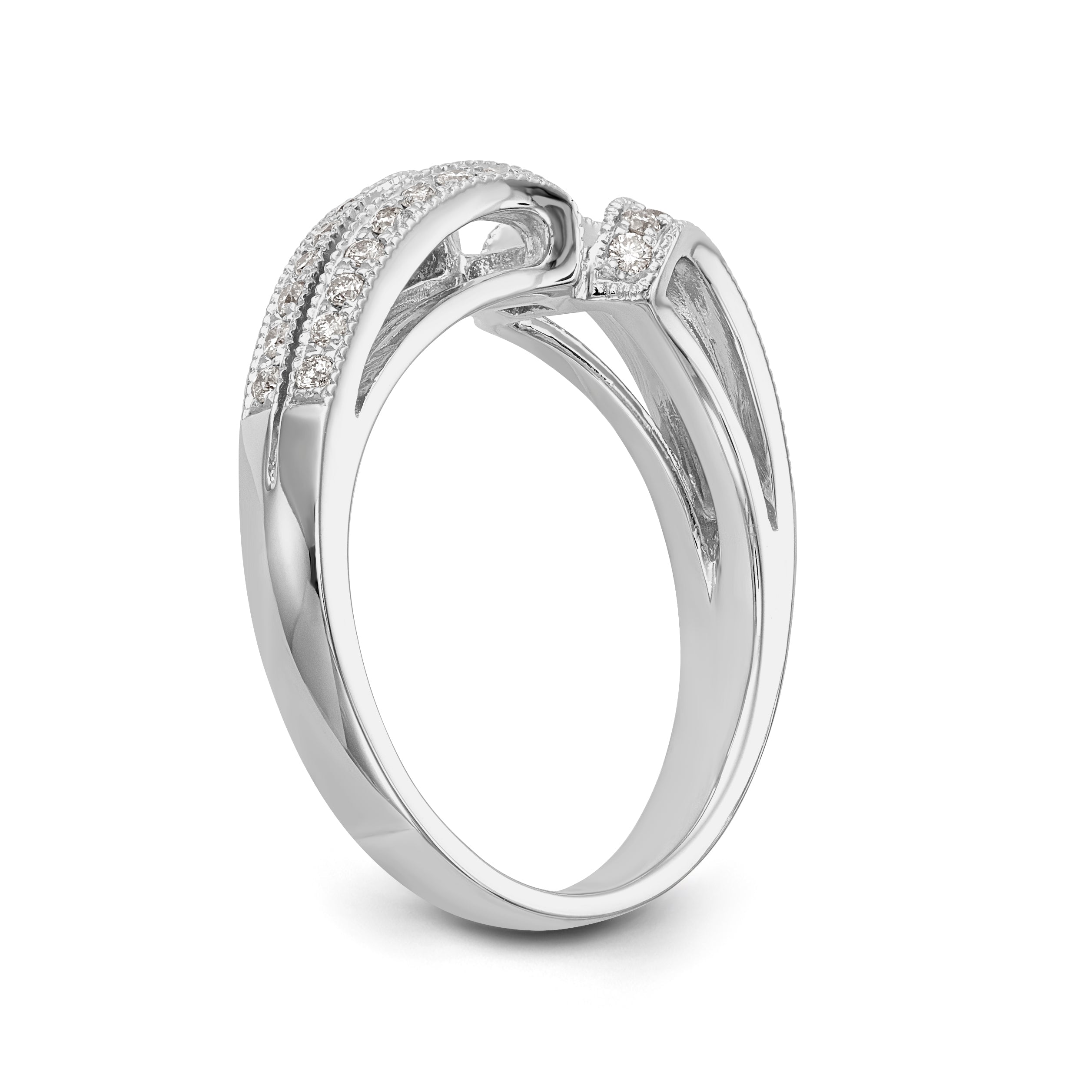 14K White Gold Diamond Peg Set Engagement Ring