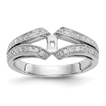 14K White Gold Diamond Peg Set Engagement Ring
