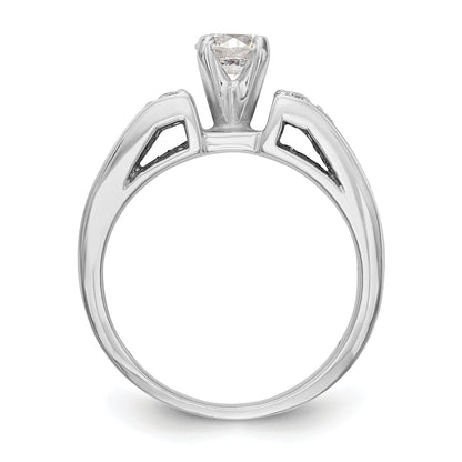 14K White Gold Diamond Peg Set Engagement Ring