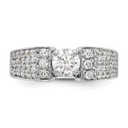 14K White Gold Diamond Peg Set Engagement Ring