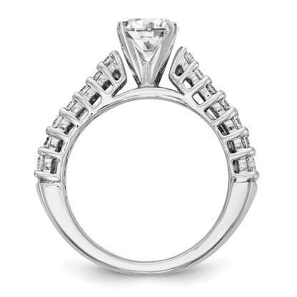 14K White Gold Diamond Peg Set Engagement Ring