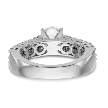 14K White Gold Diamond Peg Set Engagement Ring
