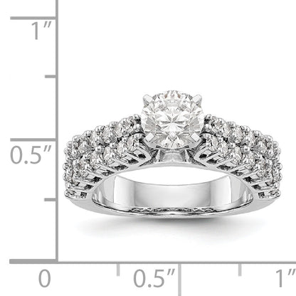 14K White Gold Diamond Peg Set Engagement Ring