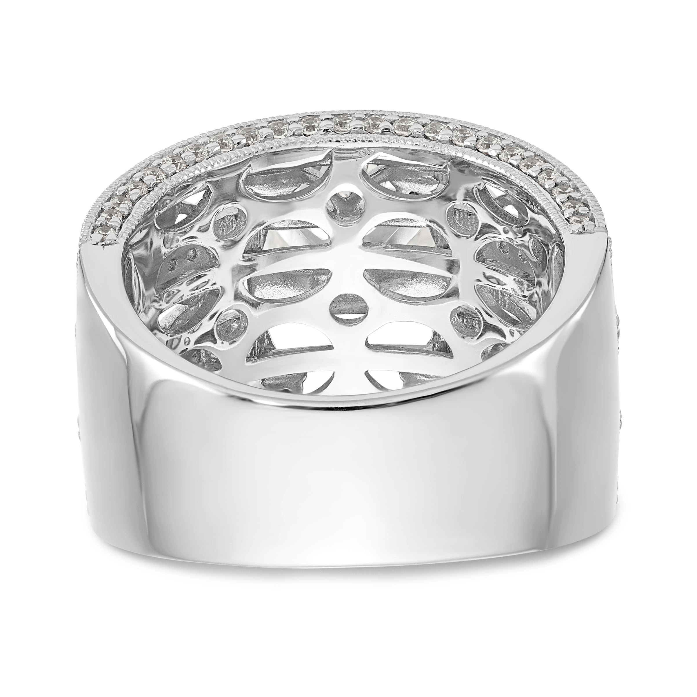 14K White Gold Diamond Peg Set Engagement Ring