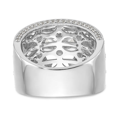 14K White Gold Diamond Peg Set Engagement Ring