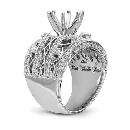 14K White Gold Diamond Peg Set Engagement Ring