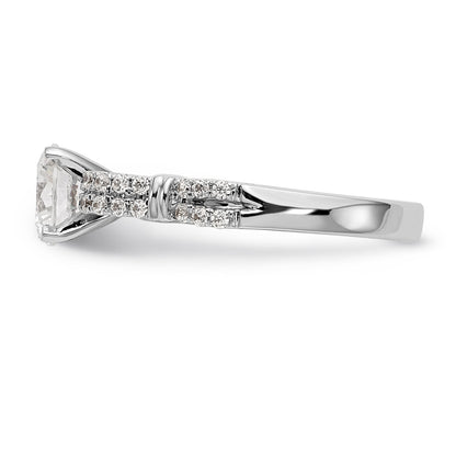 14K White Gold Diamond Peg Set Engagement Ring
