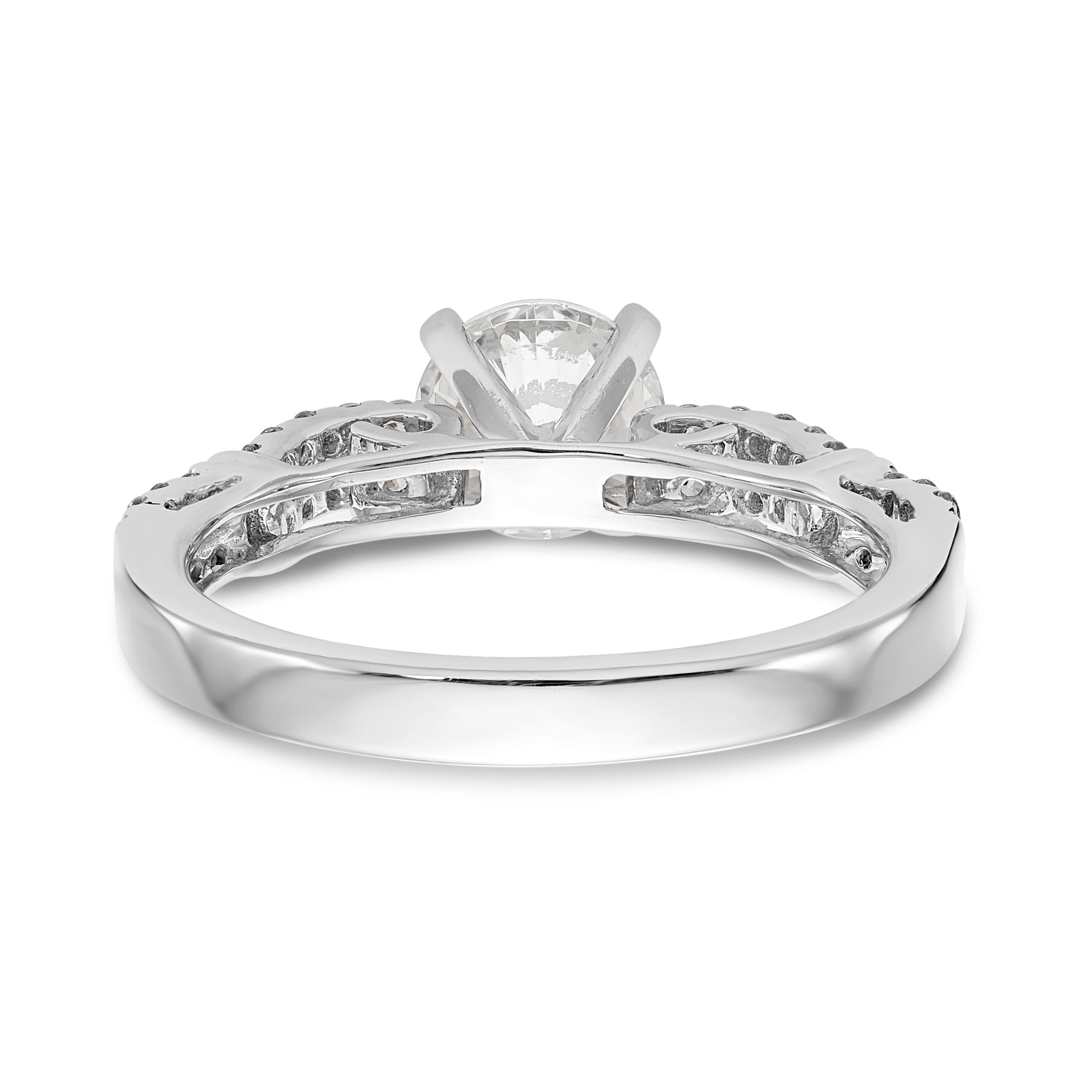 14K White Gold Diamond Peg Set Engagement Ring