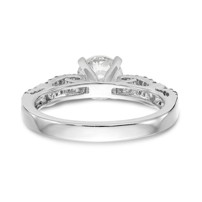 14K White Gold Diamond Peg Set Engagement Ring