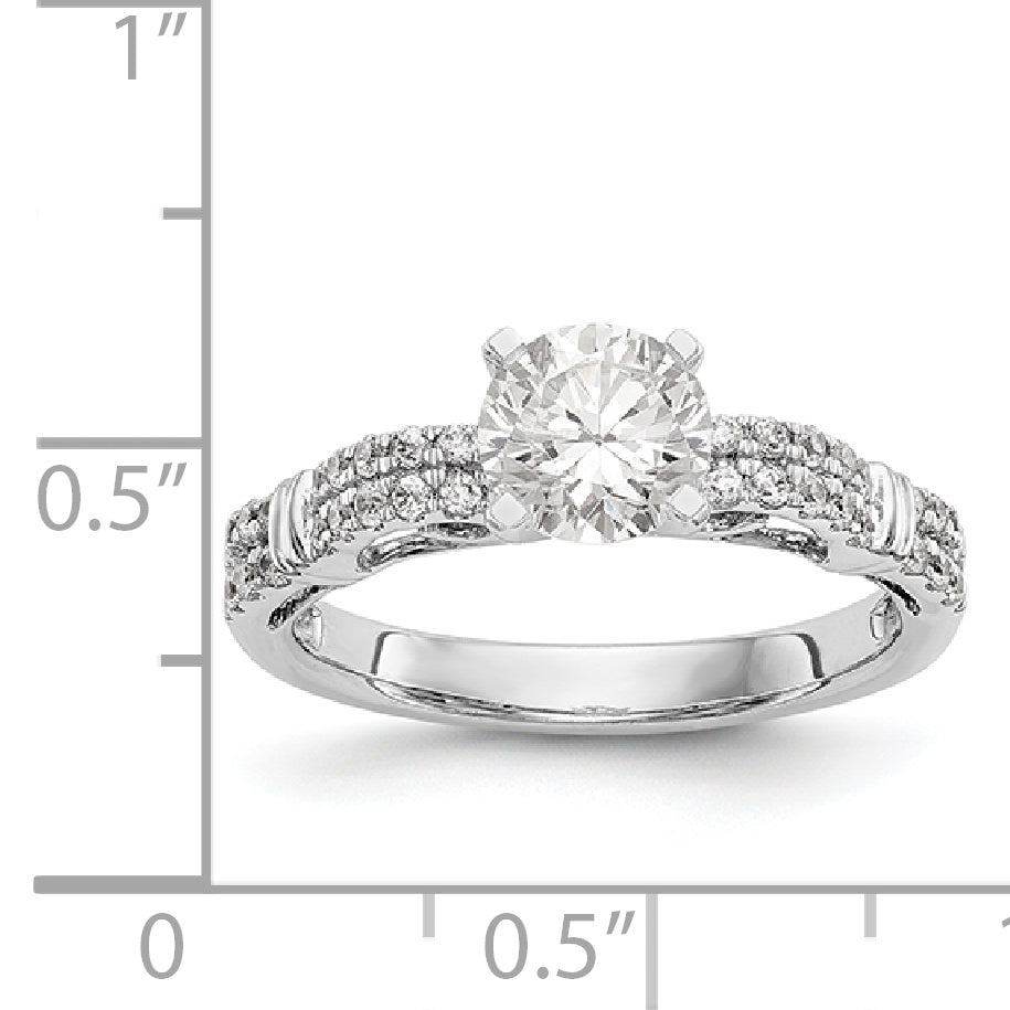 14K White Gold Diamond Peg Set Engagement Ring