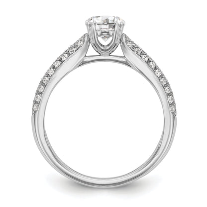 14K White Gold Diamond Peg Set Engagement Ring
