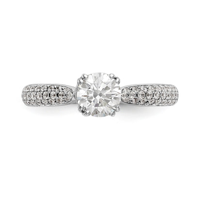 14K White Gold Diamond Peg Set Engagement Ring