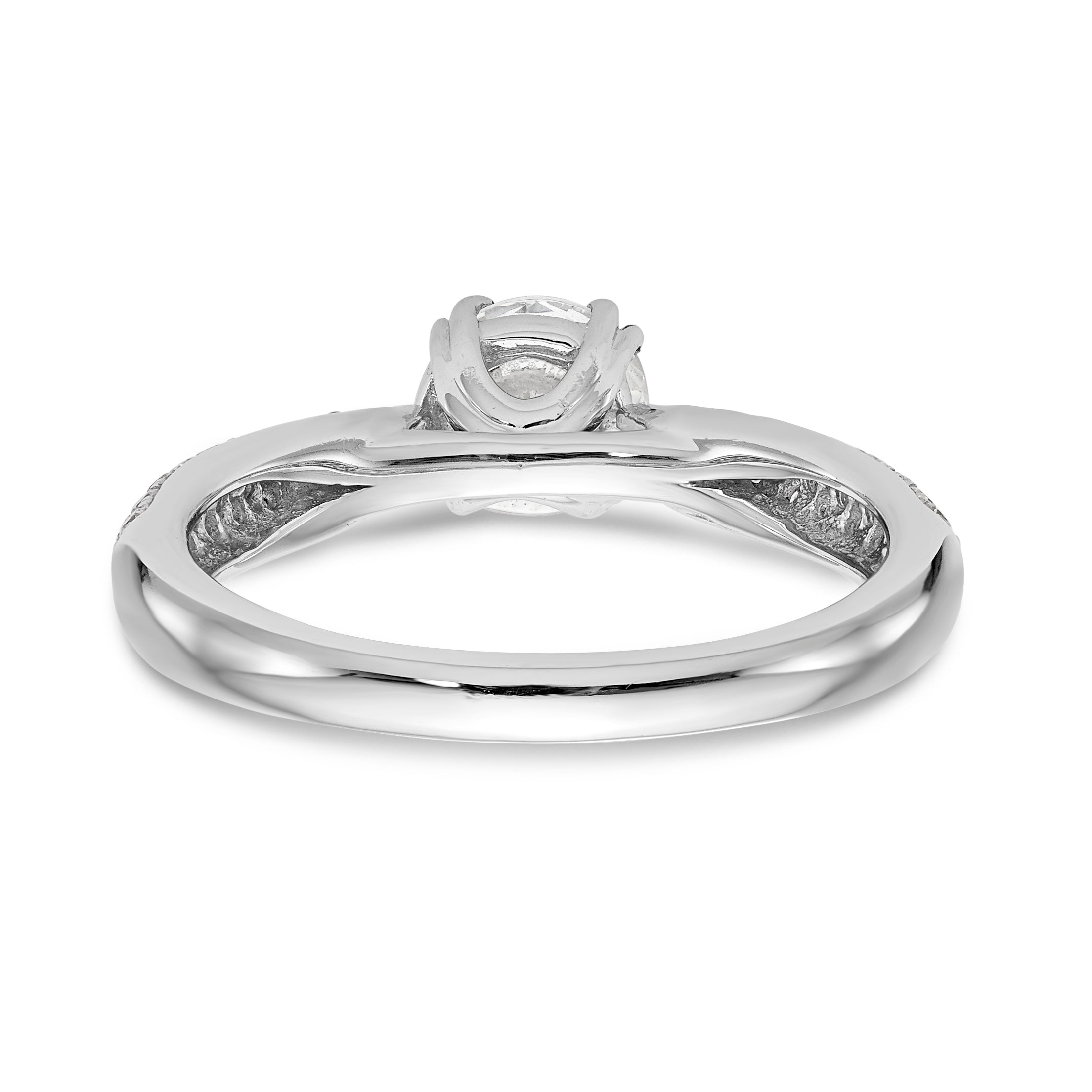 14K White Gold Diamond Peg Set Engagement Ring