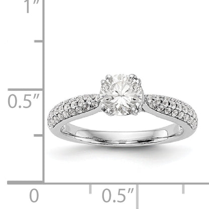 14K White Gold Diamond Peg Set Engagement Ring